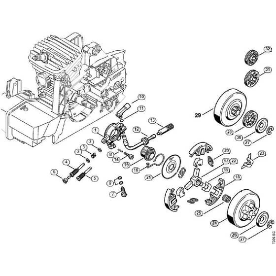 Genuine Stihl 029 / D - Oil pump, Clutch