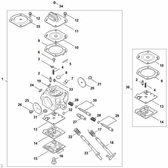 Genuine Stihl 039 / J - Carburetor HD-19