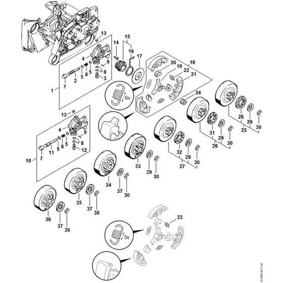 Genuine Stihl 066 / D - Oil pump, Clutch