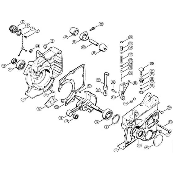 Genuine Stihl 075 AVE / A - Crankcase, Crankshaft