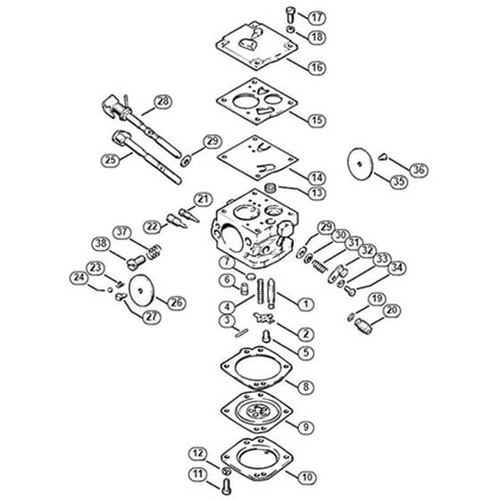 Genuine Stihl 08 SEQ / S - Carburetor IVH8 Brosol X 27 526 677
