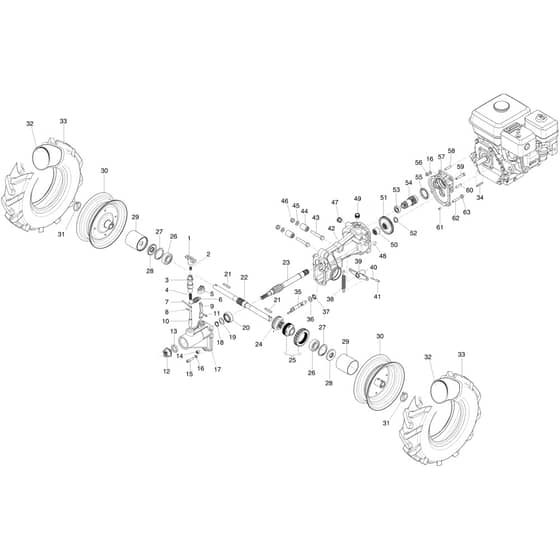 110 - Bertolini Sickle Bar Mower Speed-change gear box and wheels Diagram