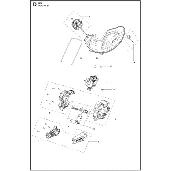 Husqvarna 110iL FLXi - 970531201 - Head Assy