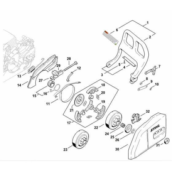 Genuine Stihl MS170 / H - Hand guard, Chain brake