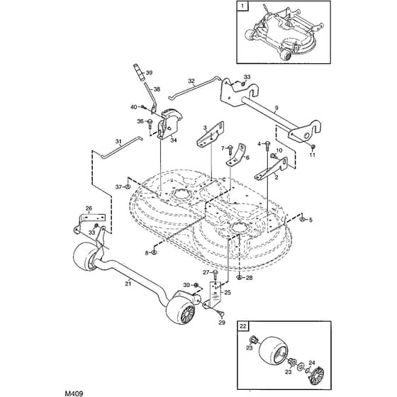 1125M - 2009 - 13-2412-92 - Mountfield Front Mower Frame Diagram
