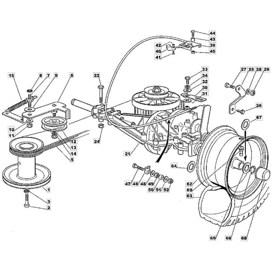 1228H - 2003 - 13-2642-13 - Mountfield Ride On Mower Transmission Diagram