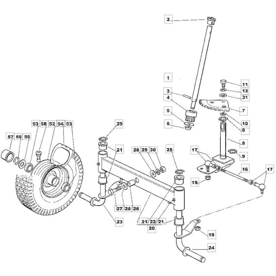 1228H - 2006 - 13-2642-16 - Mountfield Ride On Mower Steering Diagram