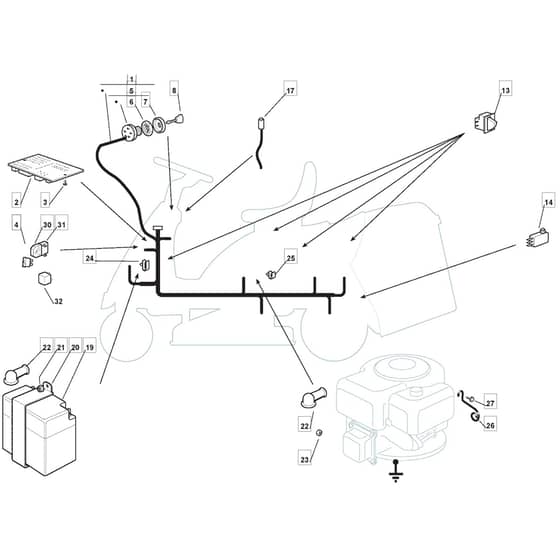 1228H - 2002-2007 - 299991133/MOE - Mountfield Ride On Mower Electrics Diagram