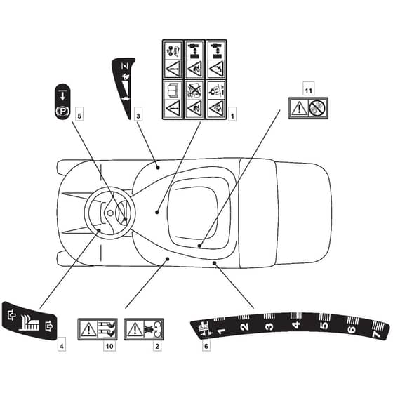1228H - 2002-2007 - 299991133/MOE - Mountfield Ride On Mower Labels Diagram