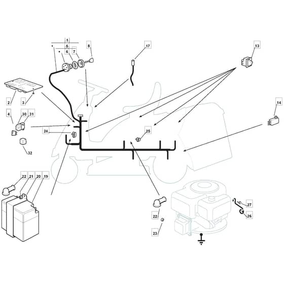 1228H - 2002-2007 - 299991133/MOU - Mountfield Ride On Mower Electrics Diagram