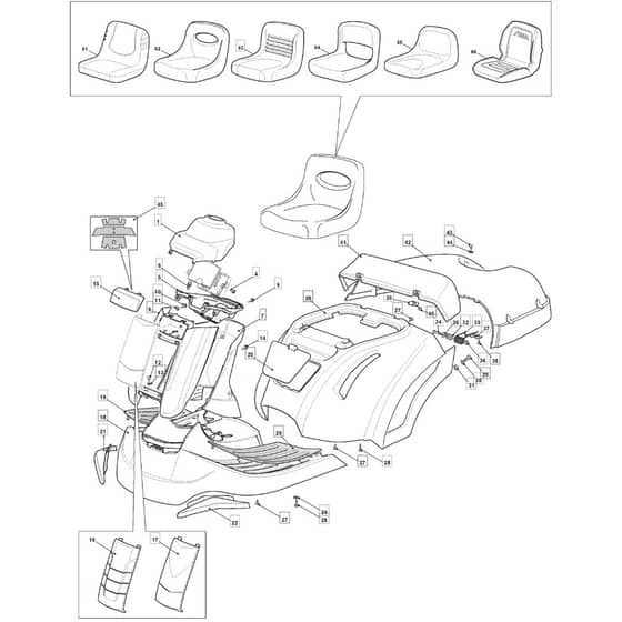 1228HB - 2014 - 2T0220213/MFR - Mountfield Ride On Mower Body Diagram