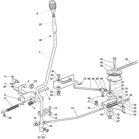 1228HB - 2014 - 2T0220213/MFR - Mountfield Ride On Mower Engagement Diagram