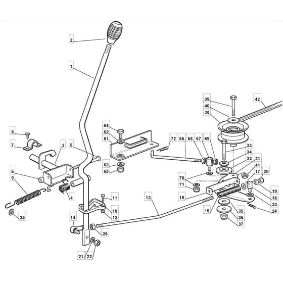 1228HB - 2012-2013 - 2T0220283/MFR - Mountfield Ride On Mower Engagement Diagram