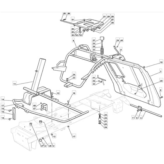 1228HB - 2012-2013 - 2T0220283/MFR - Mountfield Ride On Mower Frame Diagram