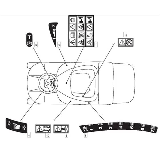 1228HB - 2012-2013 - 2T0220283/MFR - Mountfield Ride On Mower Labels Diagram