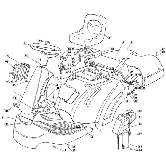 1228M - 2002 - 13-2641-12 - Mountfield Ride On Mower Body Diagram