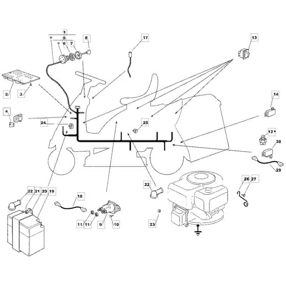 1228M - 2006 - 13-2641-16 - Mountfield Ride On Mower Electrics Diagram