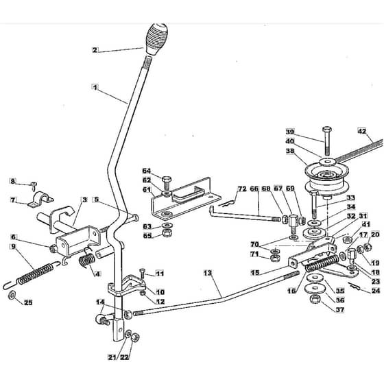 1228M - 2006 - 13-2641-16 - Mountfield Ride On Mower Engagement Diagram