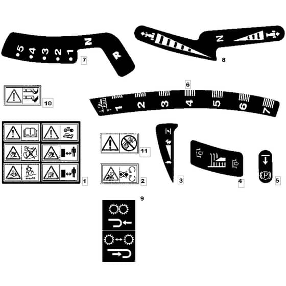 1228M - 2006 - 13-2641-16 - Mountfield Ride On Mower Labels Diagram