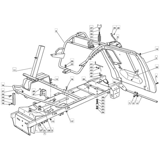 1228M - 2007 - 13-2641-17 - Mountfield Ride On Mower Frame Diagram