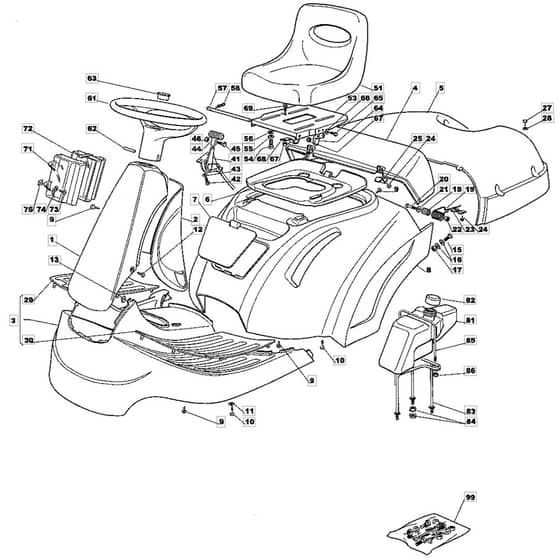 1228M - 2003 - 23-2641-13 - Mountfield Ride On Mower Body Diagram