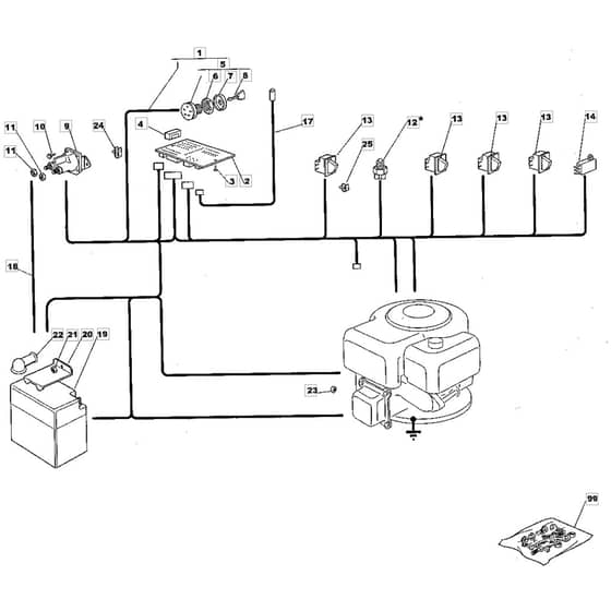 1228M - 2003 - 23-2641-13 - Mountfield Ride On Mower Electrics Diagram