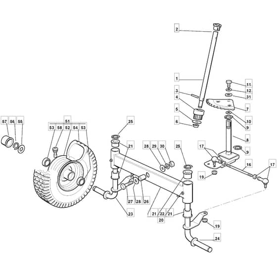 1228M - 2002-2007 - 299981133/MOU - Mountfield Ride On Mower Steering Diagram