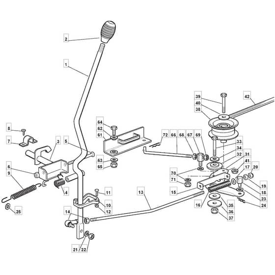 1228M - 2008 - 299981233/M08 - Mountfield Ride On Mower Engagement Diagram