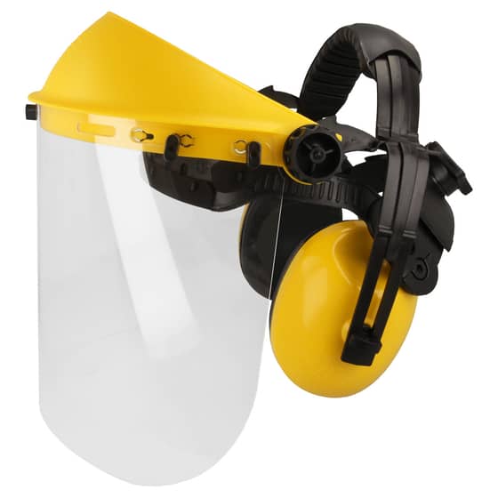 Face Mask Shield Clear Visor/ Ear Muff Combination