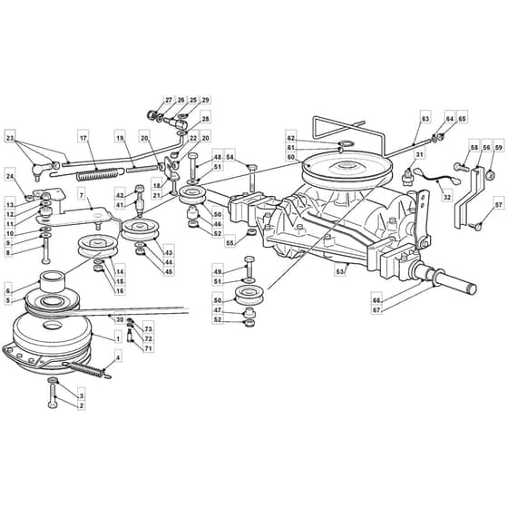 1235M - 2007 - 13-2687-12 - Mountfield Ride On Mower Transmission Diagram