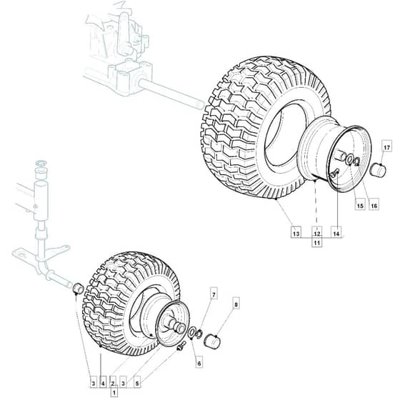 1235M - 2007 - 13-2687-12 - Mountfield Ride On Mower Wheels Diagram