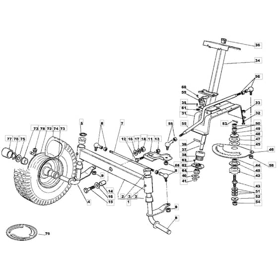 1236M - 2005 - 13-2650-15 - Mountfield Ride On Mower Steering Diagram