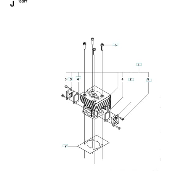 Husqvarna 130 BT - 965102204 - 20070100001-20133299999 Cylinder