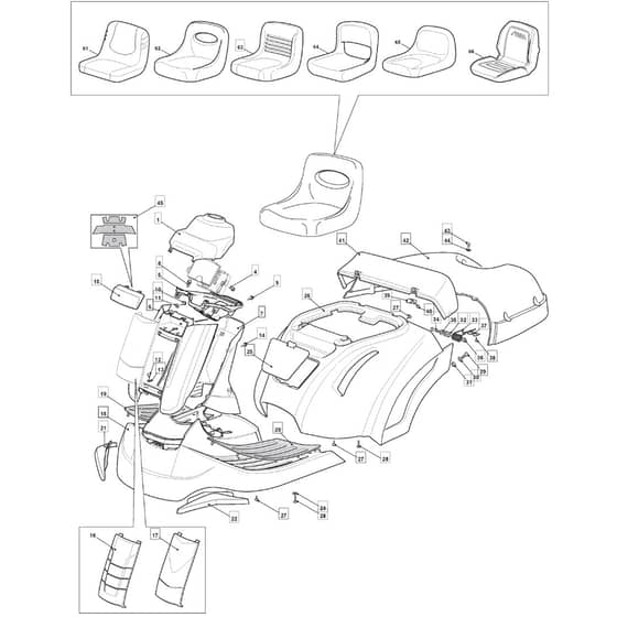 1328H - 2015-2017 - 2T0210483/M15 - Mountfield Ride On Mower Body Diagram