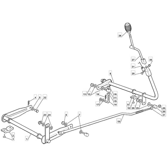 1328H - 2015-2017 - 2T0210483/M15 - Mountfield Ride On Mower Deck Lifting Diagram