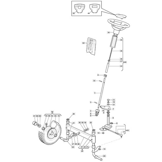 1328H - 2015-2017 - 2T0210483/M15 - Mountfield Ride On Mower Steering Diagram