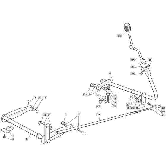 1328H - 2018-2021 - 2T0210483/M18 - Mountfield Ride On Mower Deck Lifting Diagram