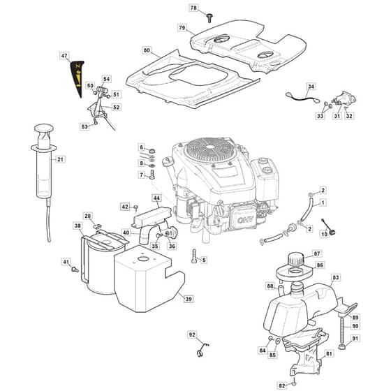 1328H - 2022 - 2T0210483/M22 - Mountfield Ride On Mower 352cc Engine Diagram
