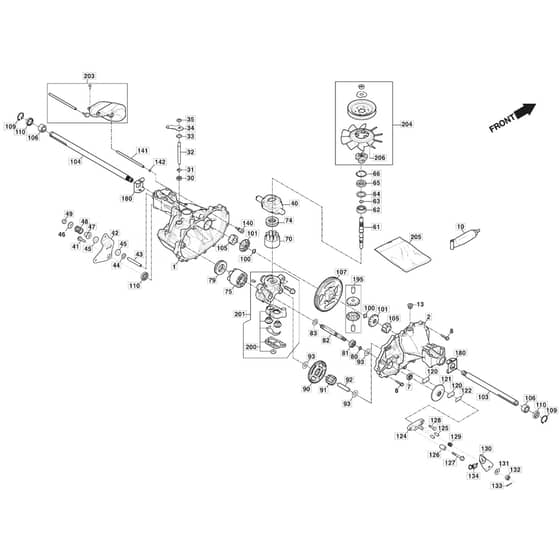1328H - 2022 - 2T0210483/M22 - Mountfield Ride On Mower Hydro-Gear Diagram
