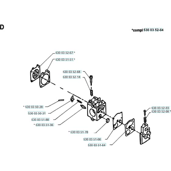 Husqvarna 132 HBV - 1990-11 Carburetor Details