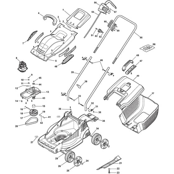 140 E - 2014 - 293380063/FER - Castel Garden Rotary Mower Electric Walkbehind Diagram