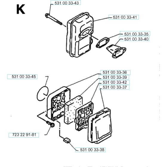 Husqvarna 141 B - 19952700001-19960900000 Muffler