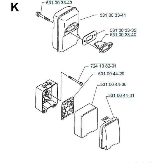 Husqvarna 141 B - 19974000001-20041399999 Muffler