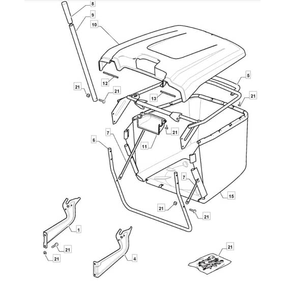 1430H - 2012-2013 - 2T2110483/M11 - Mountfield Ride On Mower Grasscatcher Diagram