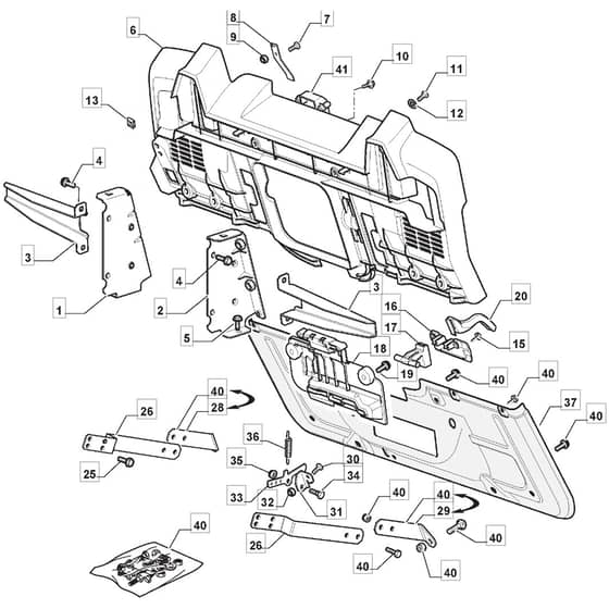 1430H - 2012-2013 - 2T2110483/M11 - Mountfield Ride On Mower Rear Plate Diagram