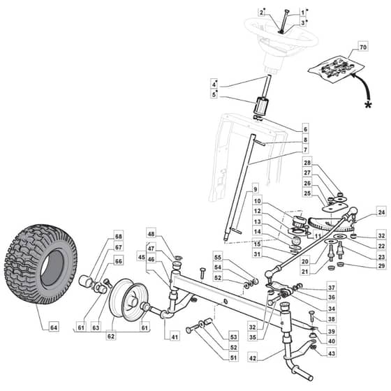 1430H - 2012-2013 - 2T2110483/M11 - Mountfield Ride On Mower Steering Diagram