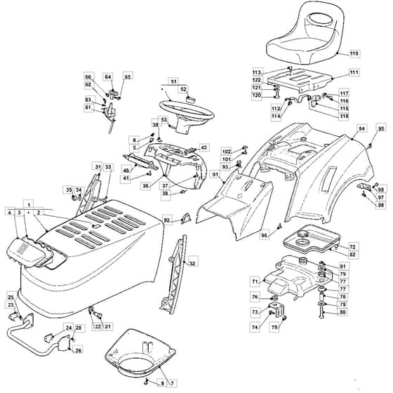 1435E - 2007 - 13-2688-12 - Mountfield Ride On Mower Body Diagram