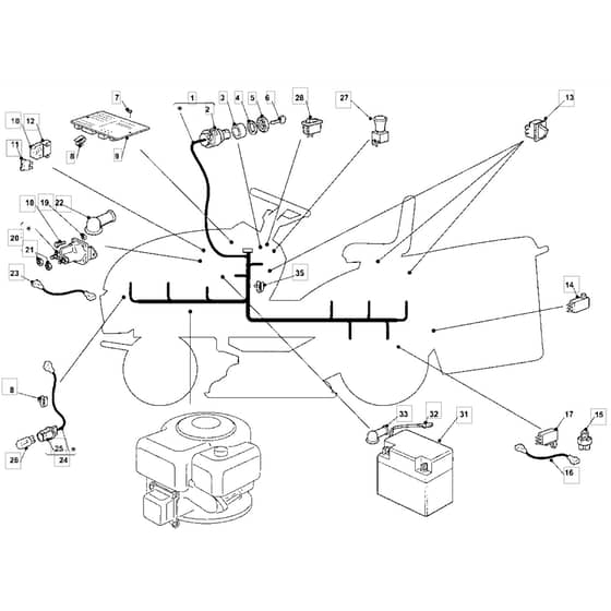 1435E - 2007 - 13-2688-12 - Mountfield Ride On Mower Electrics Diagram