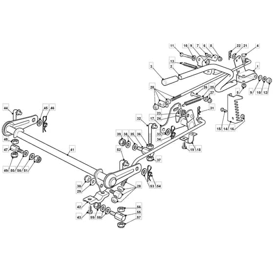 1435E - 2007 - 299954323/MO7 - Mountfield Ride On Mower Deck Lifting Diagram