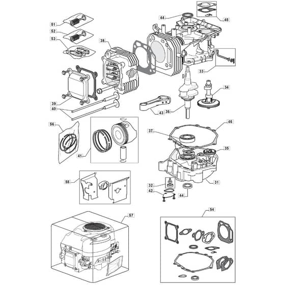 1435H - 2008 - 299954333/M08 - Mountfield Ride On Mower TRE0801 Cylinder Diagram